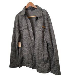 Men's NWT Simply Southern Button-Down Fleece Shirt Jacket Grey Shacket XXL‎